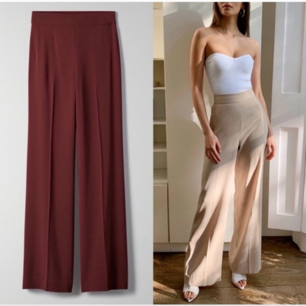 ARITZIA BABATON BURGUNDY LINCOLN WIDE LEG PANT